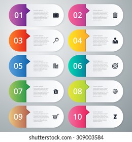 Vector illustration infographics ten options.