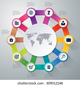 Vector illustration infographics ten options.