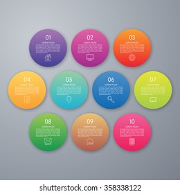 Vector illustration infographics ten options.