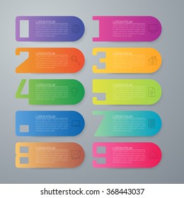 Vector illustration infographics ten options. Stock vector