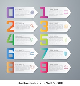 Vector illustration infographics ten options. 
