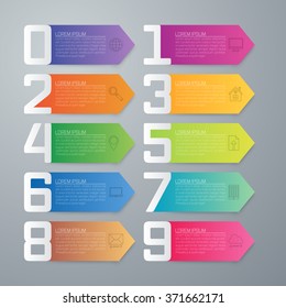 Vector illustration infographics ten options. Stock vector