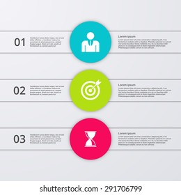 Vector illustration infographics three options.