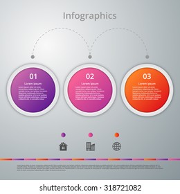 Vector illustration infographics three options.