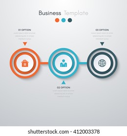 Vector illustration infographics three options. Template for brochure, business, web design