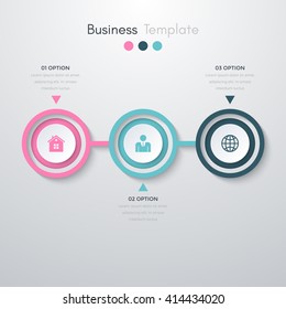 Ilustración vectorial: tres opciones. Plantilla para folleto, negocio, diseño web