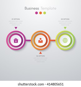 Vector illustration infographics three options. Template for brochure, business, web design