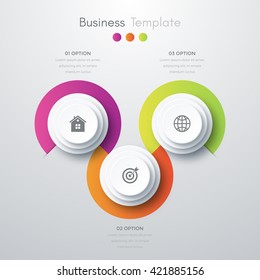Vector illustration infographics three options. Template for brochure, business, web design
