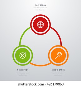 Vector illustration infographics three options. Template for brochure, business, web design