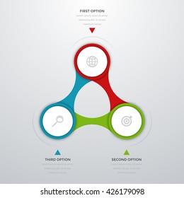 Vector illustration infographics three options. Template for brochure, business, web design
