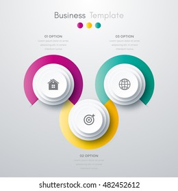 Vector illustration infographics three options. Stock vector