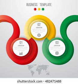 Vector illustration infographics three options. Stock vector
