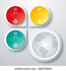 Vector illustration infographics three options. Stock vector