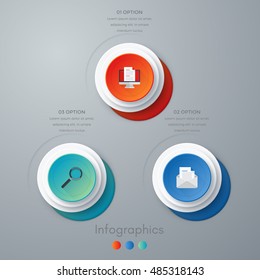 Vector illustration infographics three options. Stock vector