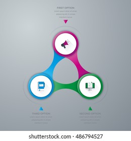 Vector illustration infographics three options. Stock vector