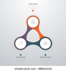 Vector illustration infographics three options. Stock vector