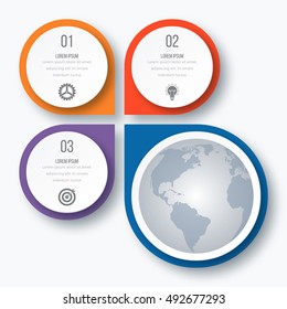 Vector illustration infographics three options. Stock vector