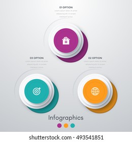 Vector illustration infographics three options