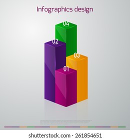 Vector illustration infographics vertical columns 