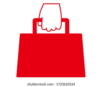 Vector illustration to inform you that you can take home . Take out