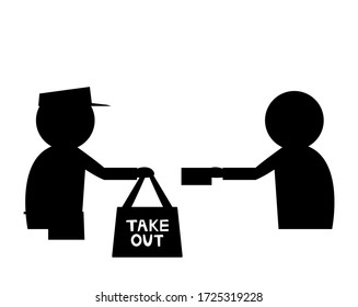 Vector illustration to inform you that you can take home . Take out