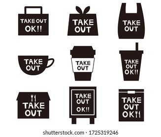 Vector illustration to inform you that you can take home . Take out
