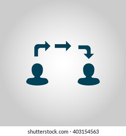 Vector illustration of information exchange  icon. Premium quality web icon