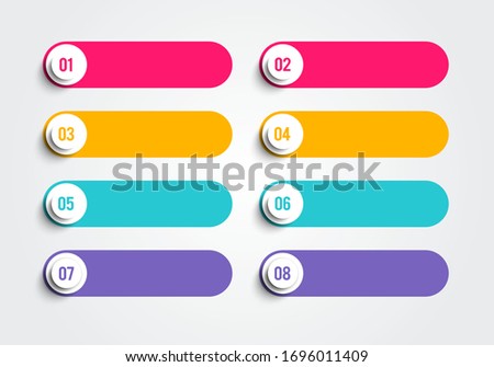 Vector illustration information graphic bullet points. option set  for business in retro colors.