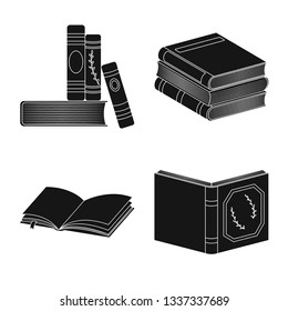 Vector illustration of illustration and information icon. Collection of illustration and bookstore  stock symbol for web.