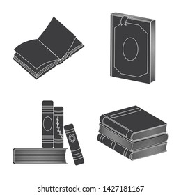Vector illustration of illustration and information icon. Collection of illustration and bookstore vector icon for stock.