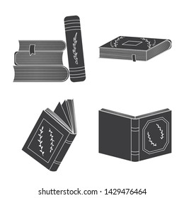 Vector illustration of illustration and information icon. Set of illustration and bookstore stock symbol for web.