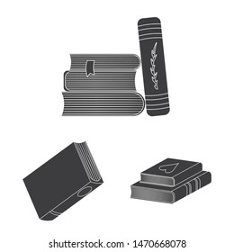 Vector illustration of illustration and information icon. Set of illustration and bookstore vector icon for stock.