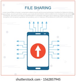Vector illustration of information sharing & people network concept with "information share" data and connection concept