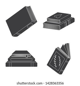 Vector illustration of illustration and information sign. Collection of illustration and bookstore stock vector illustration.