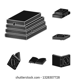 Vector illustration of illustration and information symbol. Set of illustration and bookstore  stock symbol for web.
