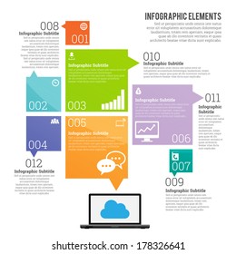 Vector illustration of information technology theme infographic elements.