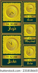 Vector illustration of information timetable of world muslim prayers