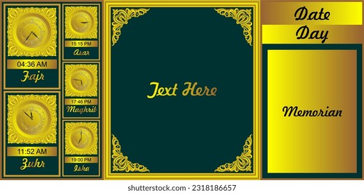 Vector illustration of information timetable of world muslim prayers