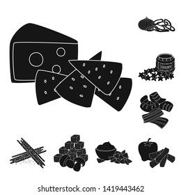 Vector illustration of ingredient and organic   symbol. Collection of ingredient and product stock symbol for web.