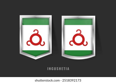 Vector Illustration of INGUSHETIA Label Logo. INGUSHETIA Badge Sign INGUSHETIA With Flag,Ingush Product Label Banners Template.