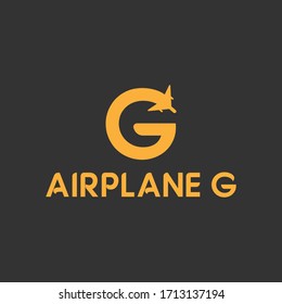 vector illustration initial g travel logo design orange color