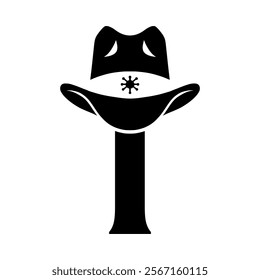 Vector illustration initial I with hat cowboy, Design element for logo, emblem, t shirt.