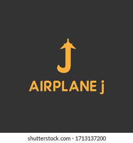 vector illustration initial j travel logo design orange color