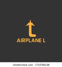 vector illustration initial l travel logo design orange color