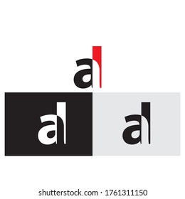 ilustración vectorial Letra inicial ar Logotipo circular baja minúscula rojo negro sobre estilo plano.