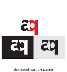 Vektorgrafik Initial Letter aq Linked Circle Lowercase Logo Schwarz auf flachem Stil.