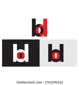 vector illustration Initial Letter bb Linked Circle Lowercase Logo Black red on flat style.