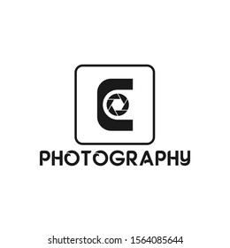 Vector illustration initial letter c photography icon logo