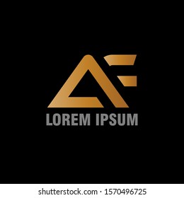 vector illustration initial letter a and f icon logo modern design with gradient color