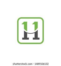 vector illustration initial letter h m and number 11 icon logo modern design